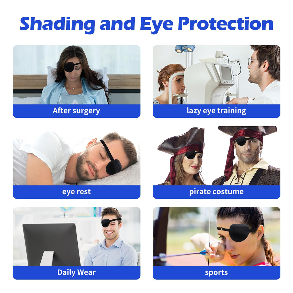 Black eye patch set, comfortable breathable fabric, easy to wear