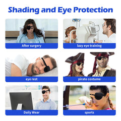 Black eye patch set, comfortable breathable fabric, easy to wear