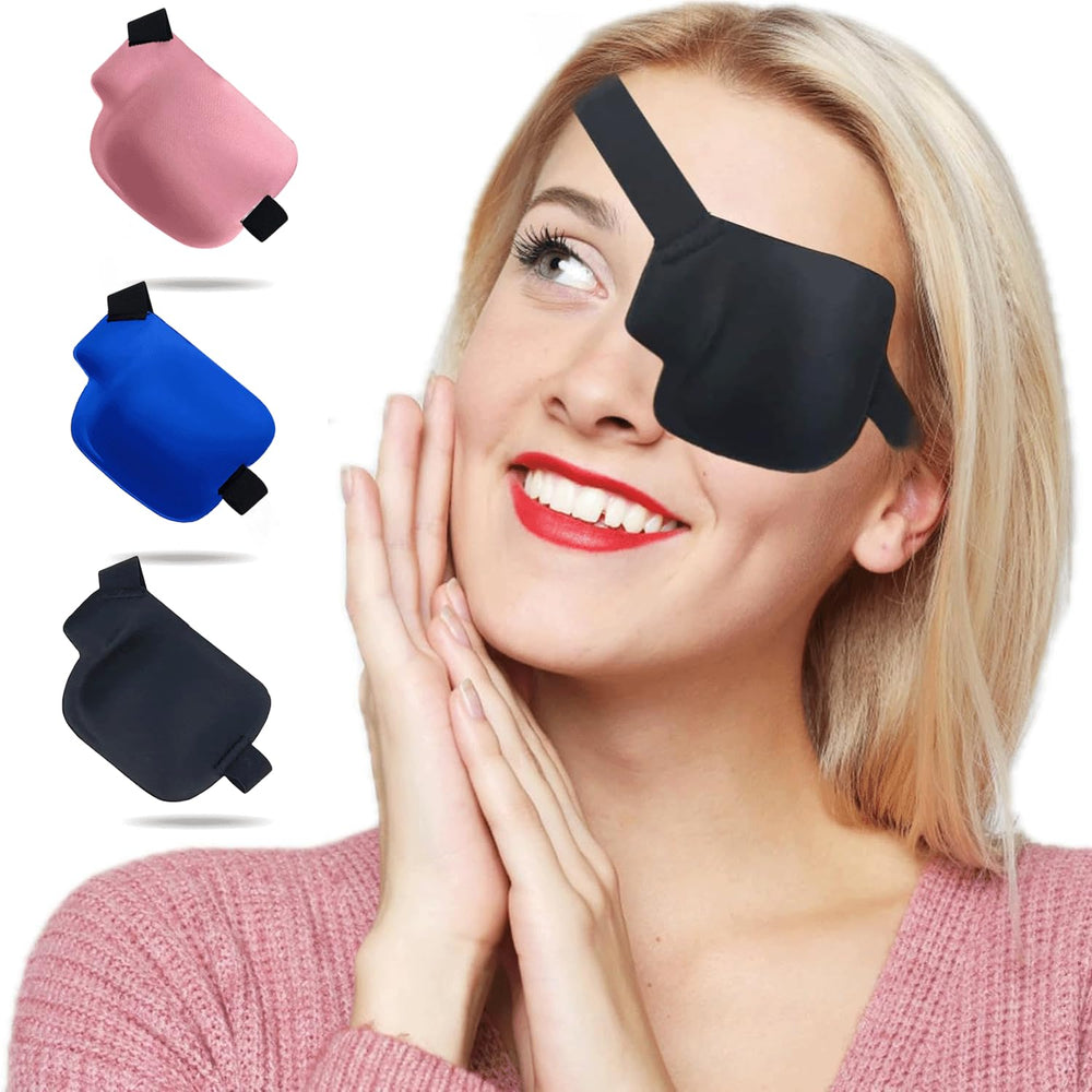 3D left-eye eye patch in black for amblyopia