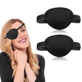 Two black 3D adjustable eye patches for adults and kids
