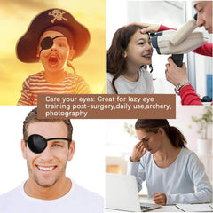 Washable and reusable eye patch set in black