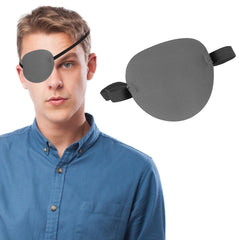 Grey eye patch with 3D raised sides - front view