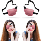 Pink 3D eye patch for left eye with adjustable strap