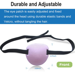 Two eye patches with 3D indentation designed for comfort and light blocking