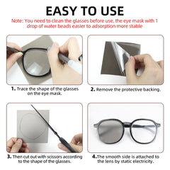 Demonstration of static adhesion on a lens with eye patches