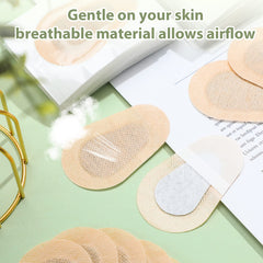 Close-up of latex-free adhesive border on eye patch