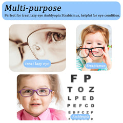 Eye patch attached to eyeglasses frame covering lens