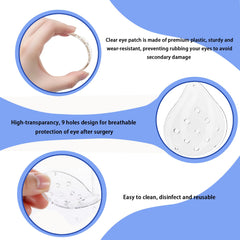 Front view of two-piece cataract eye shield with ventilation holes