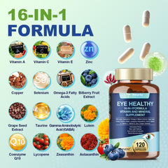 Omega-3 DHA/EPA supplement pairing with lutein and zeaxanthin