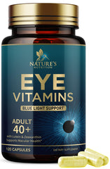 Bottle of Eye Vitamins Supplement with 120 capsules label