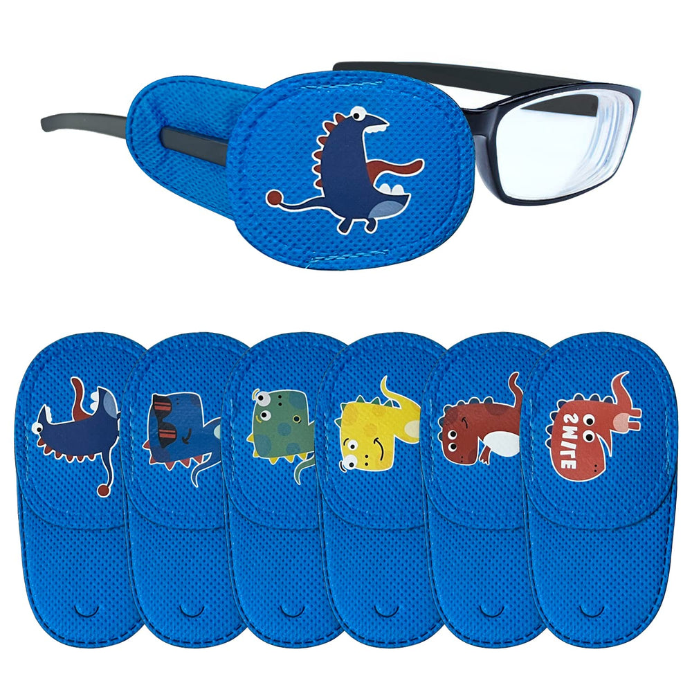Colorful blue dinosaur eye patch for kids