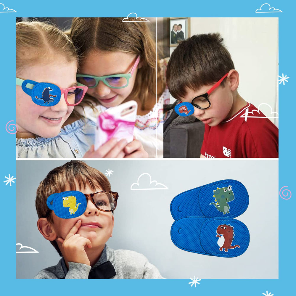 Over-glasses eye patch showing size and fit