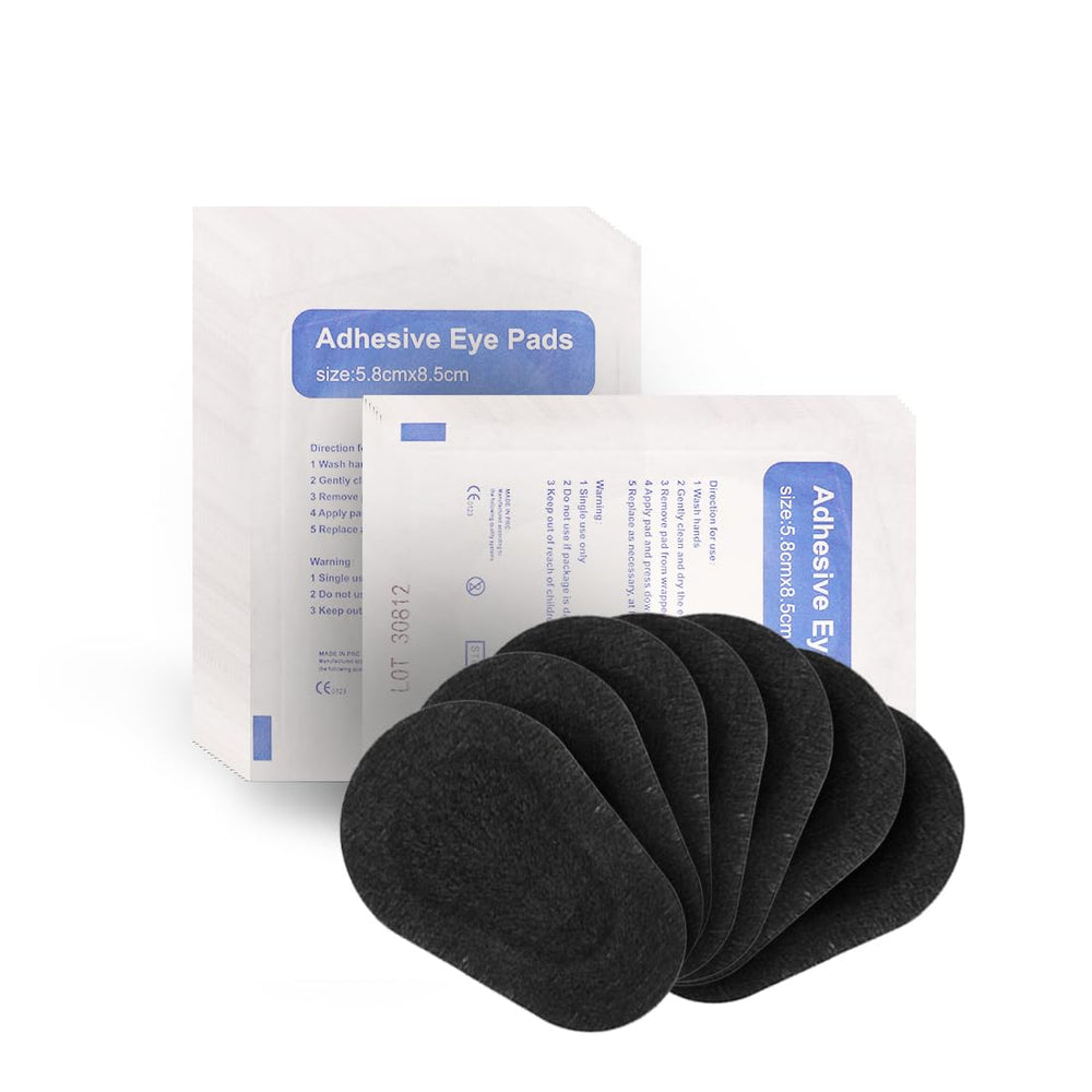 40pcs Sterile Non-Woven Black Eye Patches for Adults, 3.3 x 2.3 inches