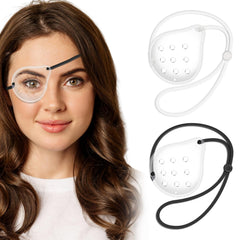 Two-eye shield set for cataract surgery in black and white