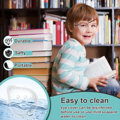 Easy-to-clean reusable eye shields with mild soap and water