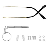 Gold metal eyeglass replacement arm - front view