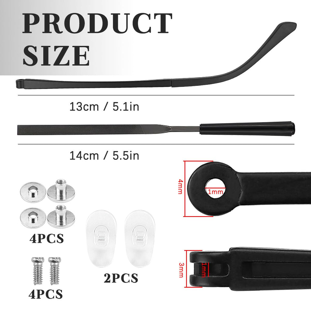 Replacement temple legs and hardware kit for glasses