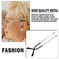 Slim lightweight metal and plastic eyeglass arm