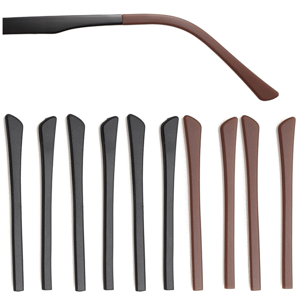 Black eyeglass end tip close-up