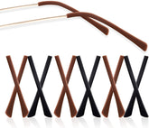 Black and brown silicone eyeglass end tips set
