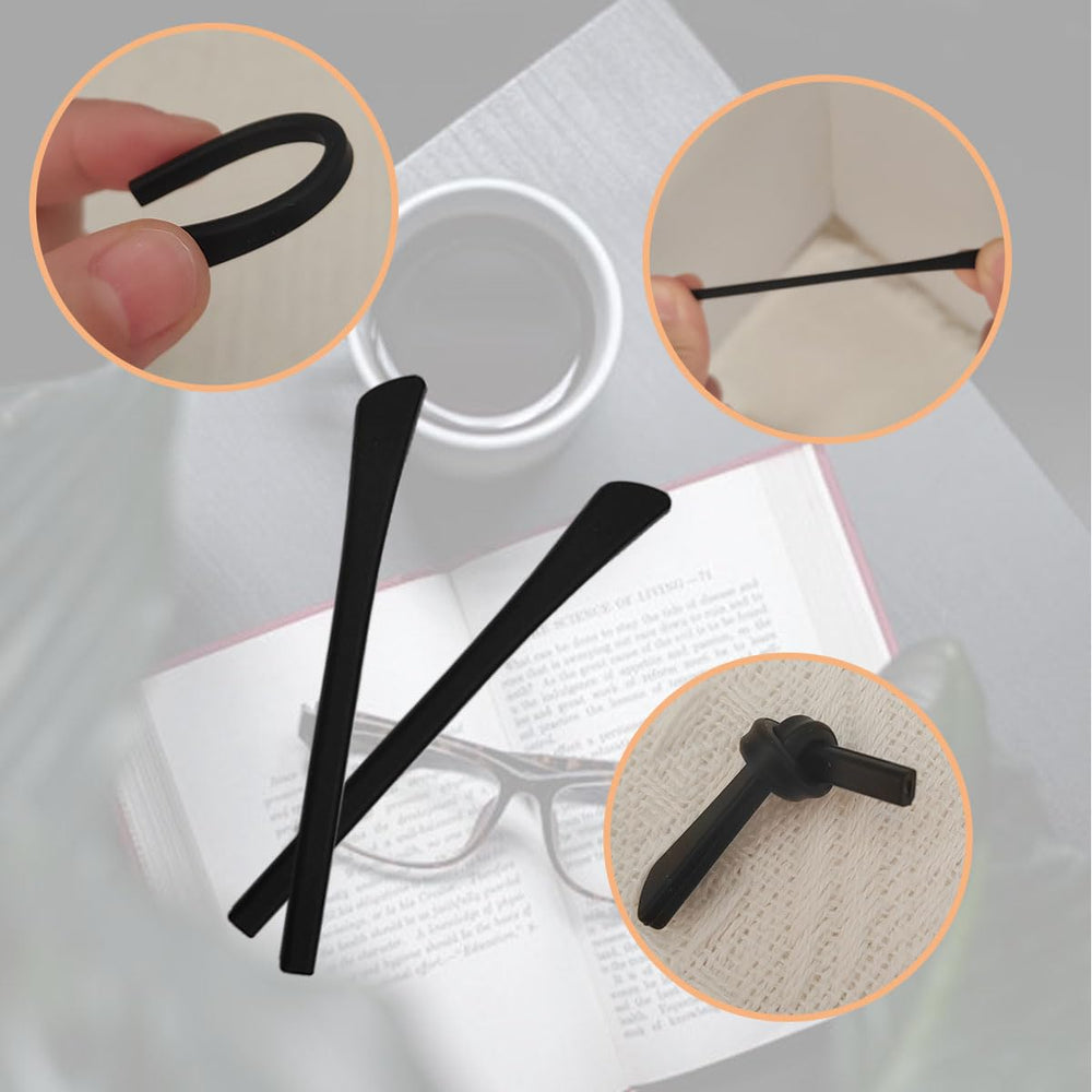 Eyeglass end tips preventing slipping and reducing ear fatigue