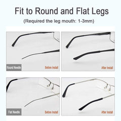 Close-up of anti-slip silicone eyeglass end tip for wireframes