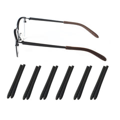 Set of 7 silicone eyeglass end tips for thin metal legs (Black)