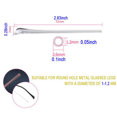 White silicone eyeglass end tips for thin metal frames – pair 2