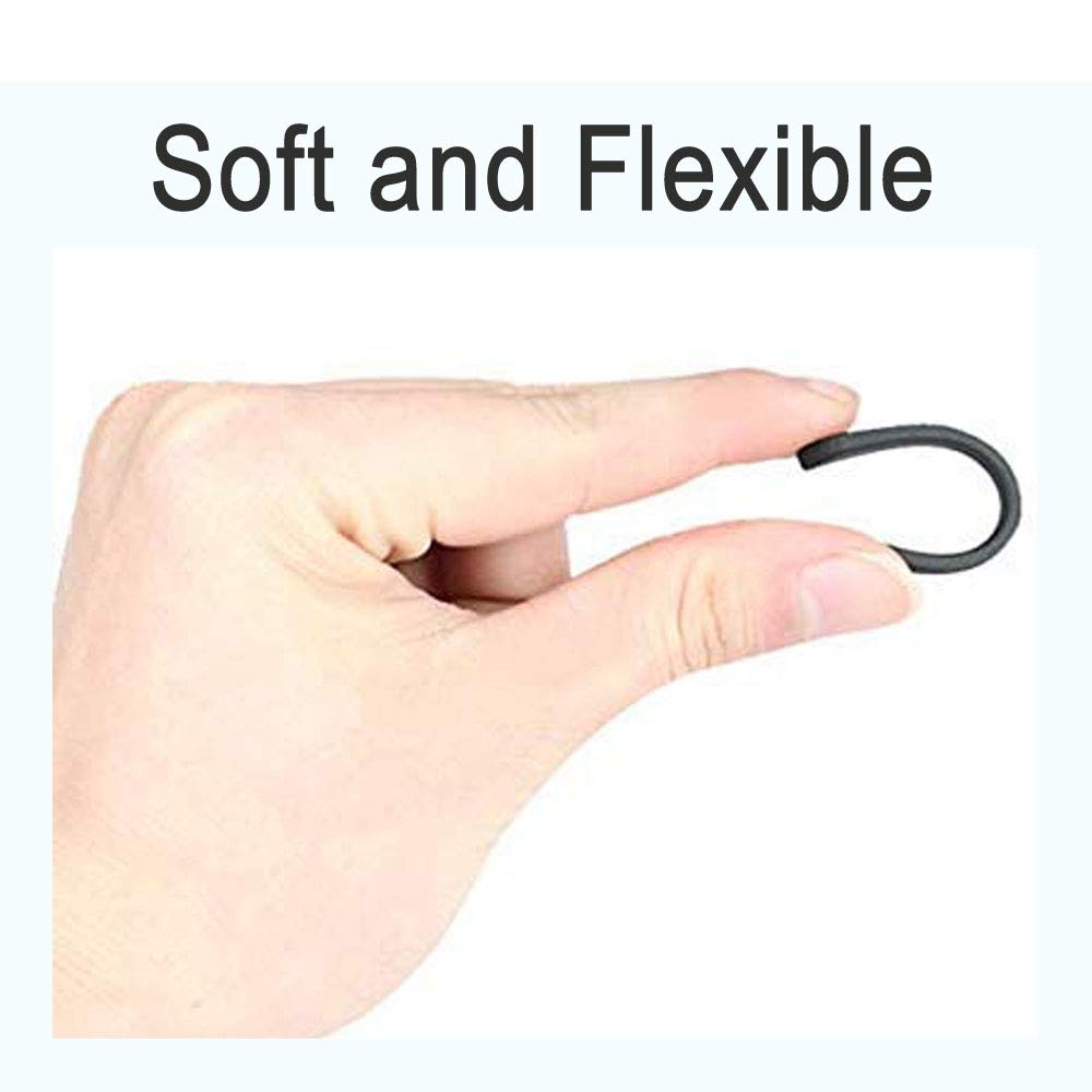 Black silicone eyeglass end tip installed on a frame arm