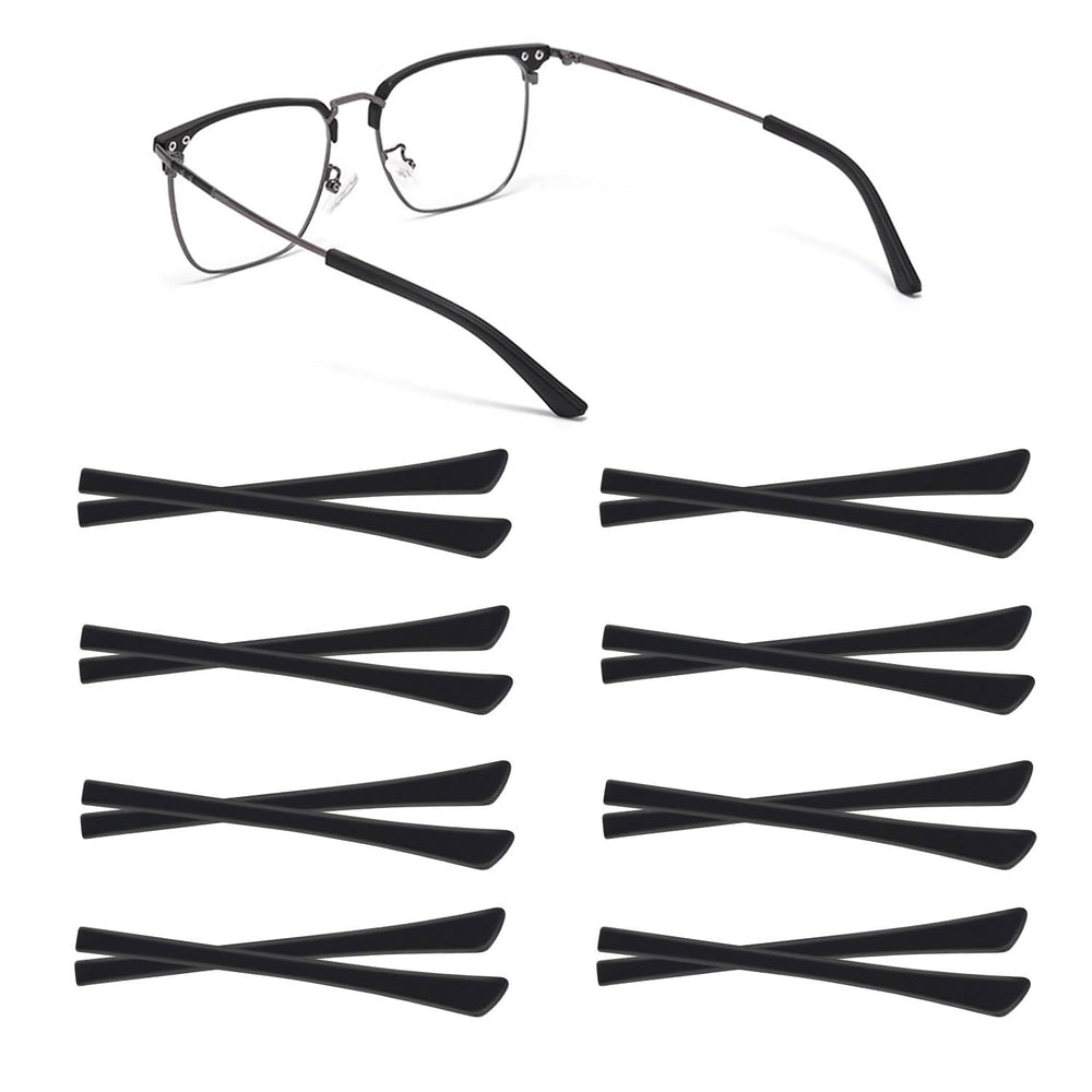 8 pairs of black silicone eyeglass end tips for replacement