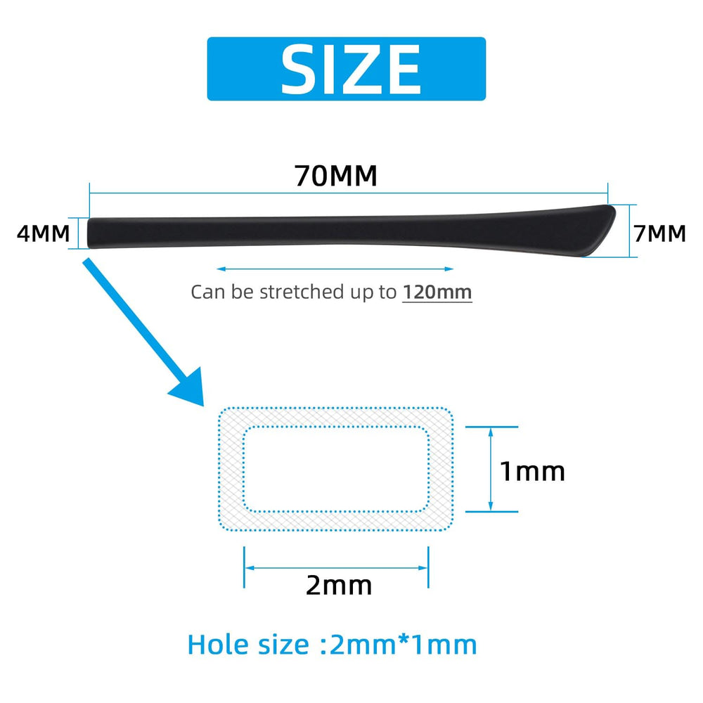 Compatible with sunglasses and eyeglasses with thin metal legs