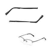 Black eyeglass replacement frame arms and temples - front view