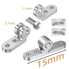 Close-up of stainless steel eyeglass hinge