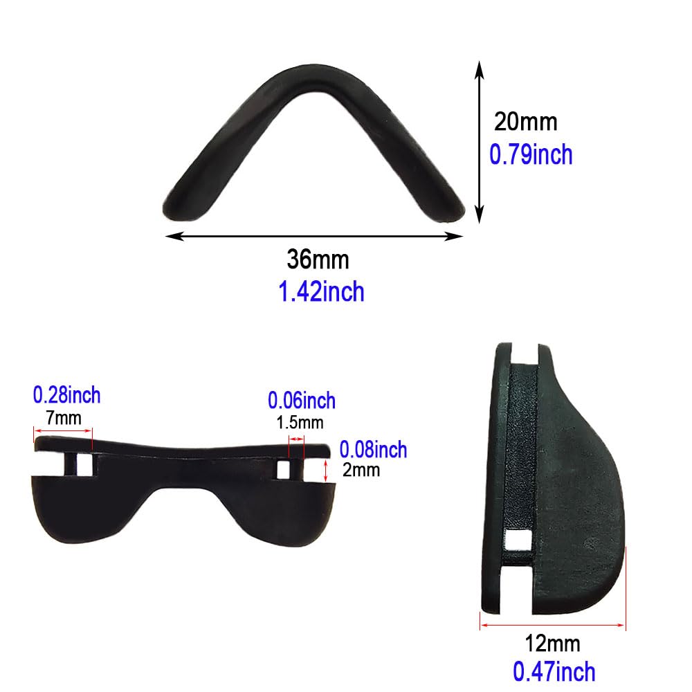 Replacement glasses nose bridge pad attached to frame