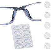 Five clear silicone eyeglass nose pads