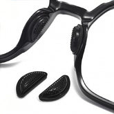 Soft silicone eyeglass nose pads in black with air-chamber design