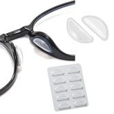 Clear soft silicone eyeglass nose pads close-up