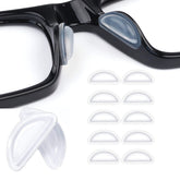 Clear silicone nose pads in D-shape design for glasses