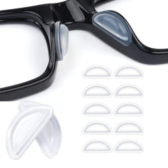 Clear silicone nose pads in D-shape design for glasses