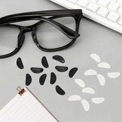 Nose pad applied to glasses showing secure fit