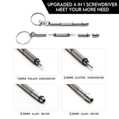 4-in-1 screwdriver kit with tiny screws
