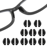 Black silicone eyeglass nose pads set, 10 pairs