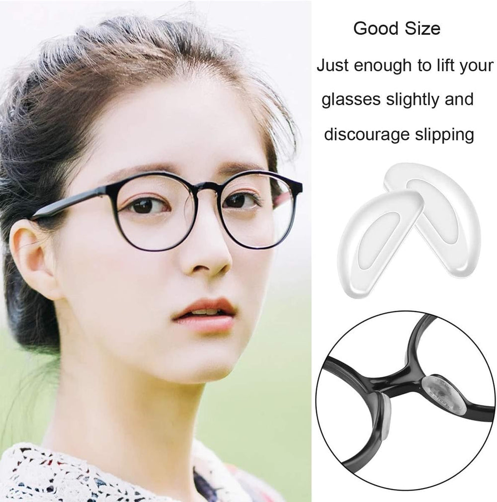 12-pair pack of clear silicone nose pads for eyewear