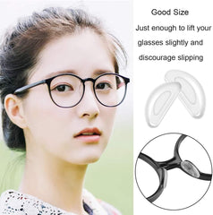 12-pair pack of clear silicone nose pads for eyewear