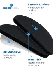 Nose pads compatible with plastic frames for a flush fit