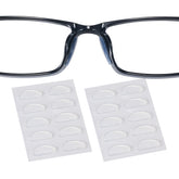 Clear 16x7mm 1.3mm ultra-thin silicone eyeglass nose pads in packaging (5 pairs)