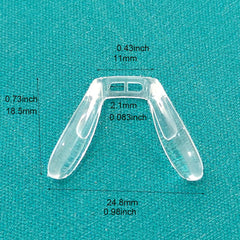 Nose bridge pads installed on glasses frame (double-hole)