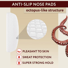 Anti-slip silicone nose pads gripping glasses