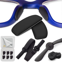 Six pairs of 1mm black adhesive silicone eyeglass nose pads