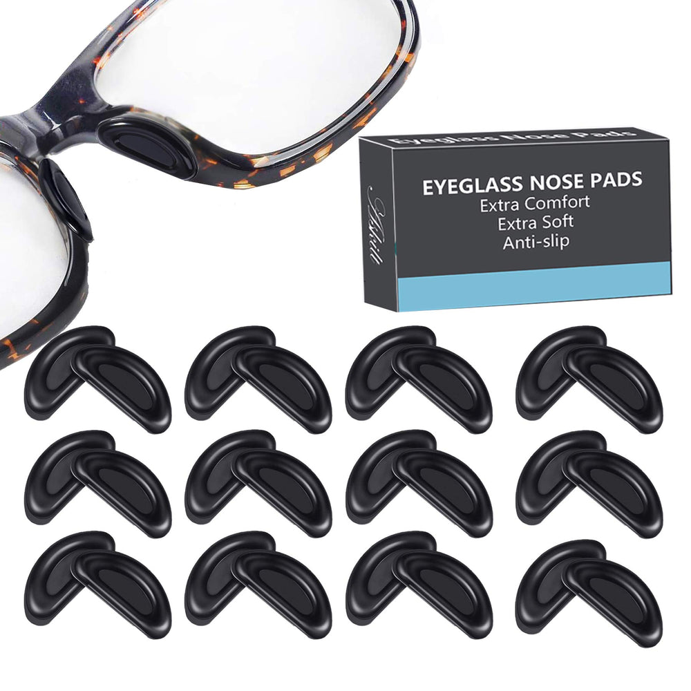 Soft silicone eyeglass nose pads, black, adhesive